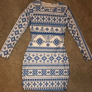 Blue and White Dress